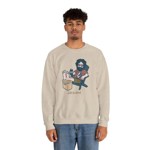Grateful Dead - Stay Cool, Jerry Life is dead. Crewneck Sweatshirt - StealieShop